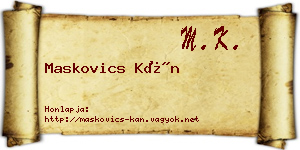 Maskovics Kán névjegykártya